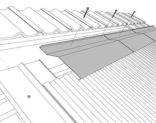 6.5 Montare la chiusura superiore Lavori sul tetto Durante i lavori sul tetto potrebbero precipitare parti o persone. Proteggersi in modo da non cadere. Non sostare nella zona di pericolo.