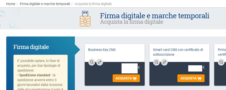 4. Cliccare su Acquista STEP 1.