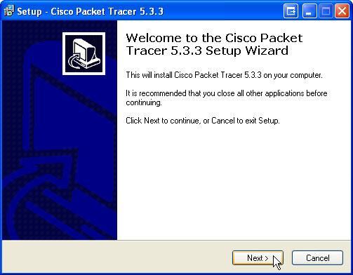 Passo 2 Si apre la finestra "Installazione - Cisco Packet