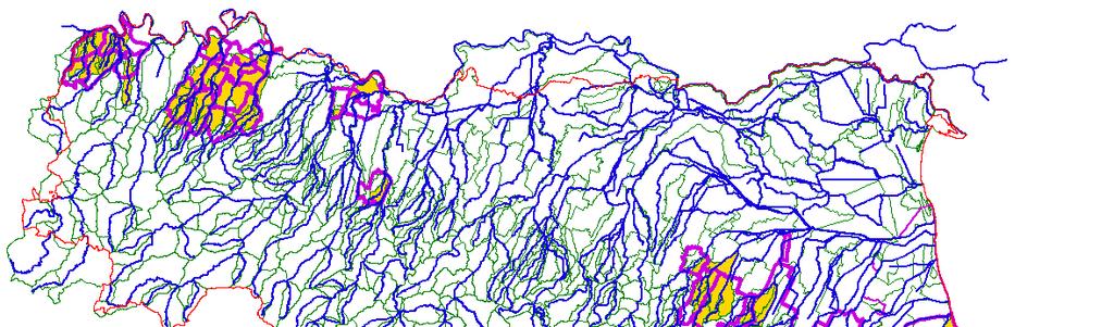 Sotto-bacini e comuni (contorno in viola) interessati dalle misure prioritarie del PSR Provincia Piacenza Comune 33002-Alseno; 33003-Besenzone; 33006-Borgonovo Val Tidone; 33007-Cadeo;