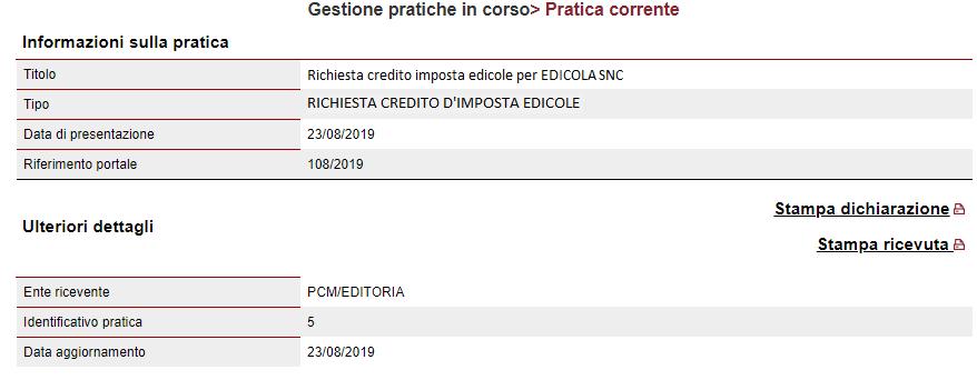 in corso figura 8 Cliccando sulla pratica, è