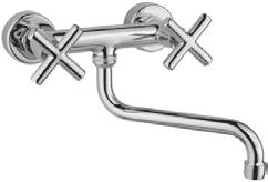 lavello parete, canna inferiore cm. 20 Wall sink mixer, inferior spout cm.