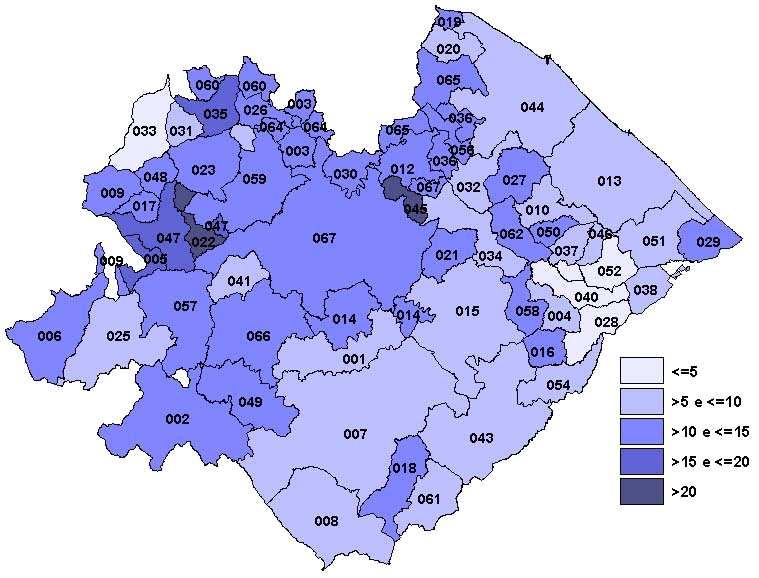 POPOLAZIONE - FAMIGLIA SOGGETTI SOCIALI Graf. 1.8 a - Cittadini stranieri residenti per 100 residenti totali.