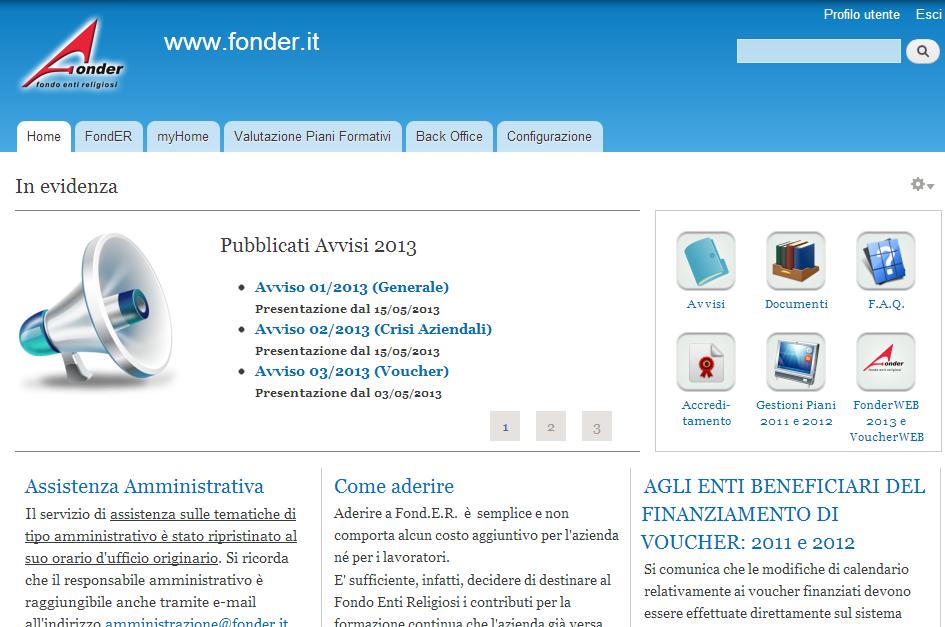 L accesso al sistema FondERWeb 2013 e VoucherWEB si