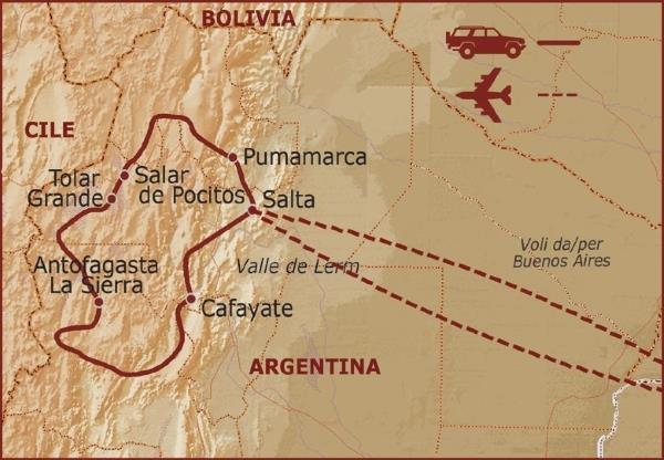ESTENSIONE IN CILE 4 giorni Attraversando le Ande fino a San Pedro de Atacama Da Salta a San Pedro de Atacama, attraversando la cordigliera andina per ben due volte e in due punti diversi.