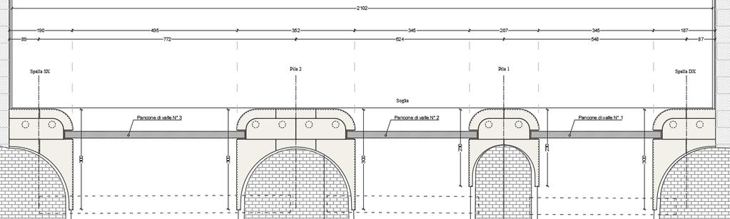 Come si può vedere i rostri non presentano tutti le stesse dimensioni e di conseguenza varia anche il numero di pali annegati al loro interno.