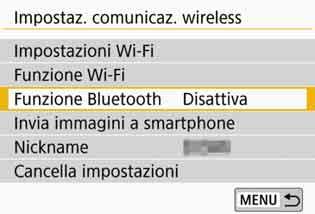 Impostare per prima cosa [Wi-Fi] su [Attiva] nella schermata [Impostazioni Wi-Fi] (p. 12).