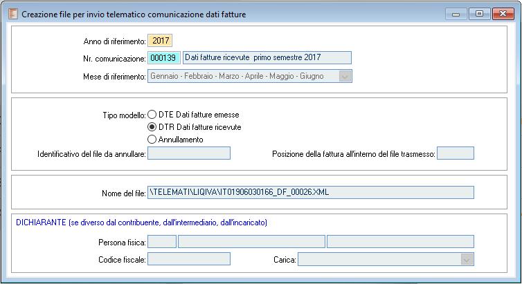 Creazione file per invio telematico Per creare i files telematici da inviare all Agenzia delle Entrate, selezionare la
