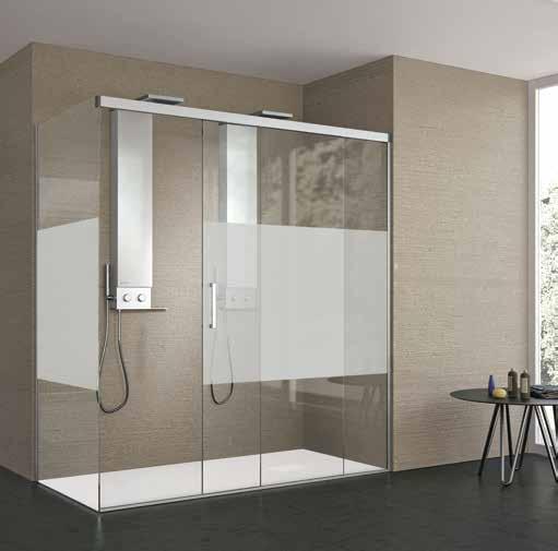 installation - 1 fixed panel and 1 sliding side white Space column 140x100 cm nicchia -