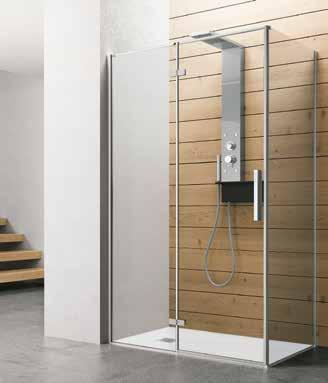 Hinged, sliding or folding door, minimalist profiles and clear glass for a visually lightweight and elegant shower ambiance.