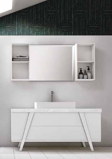 Fratino 04 L 160 x P 56 cm Moderno e sempre di tendenza: la purezza del total white riveste l arredo bagno,