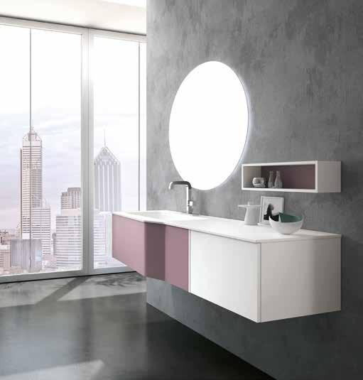The soft lines of the washbasin embedded in a concept of