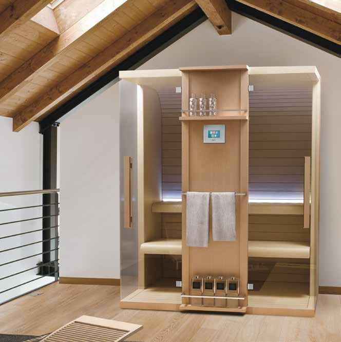 54 55 Cuna Sauna Una sauna finlandese che unisce bellezza estetica e massima funzionalità.