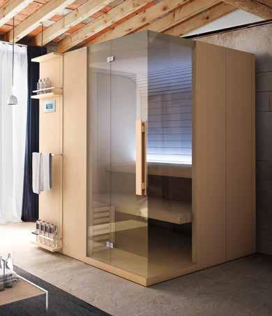 avanzato e materiali ricercati. A Finnish sauna that combines beauty and functionality.