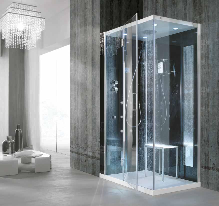 100 101 Tempo Box doccia multifunzione Multifunction shower cubicles Cabina multifunzione con allestimento wellness completo, per un ambiente di comfort e bellezza.