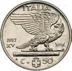 50 Centesimi 1937 XV Roma.