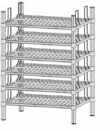 l Scaffalature in acciaio inox con supporti laterali per bottiglie di vino H