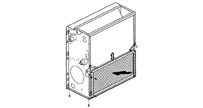 KAF Kit per aspirazione frontale Pannello di fondo e supporti per guide filtro.