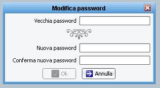 . Inserire la vecchia password e la nuova password Confermare il cambio premendo il pulsante OK