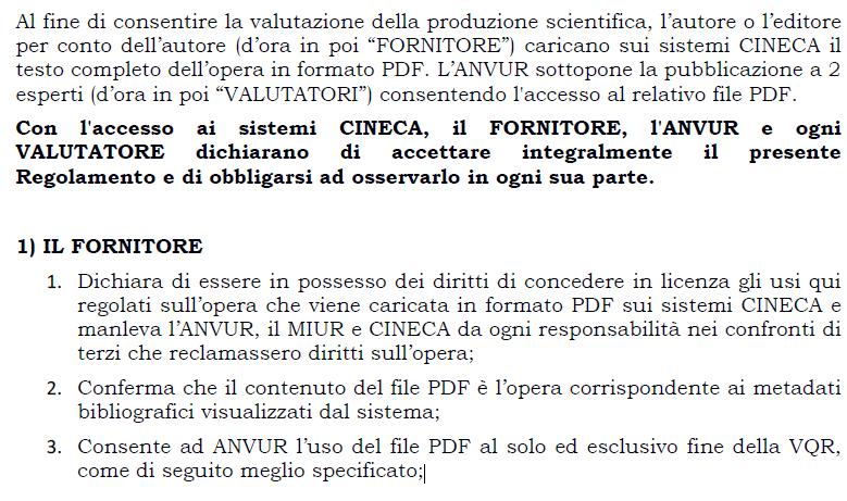 PDF dei prodotti (lettera ANVUR) 22 marzo 2012 VQR