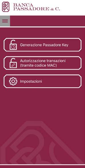 -1.2 Autorizzazione transazioni tramite codice MAC Qualora il dispositivo su cui l applicazione è installata fosse impossibilitato a