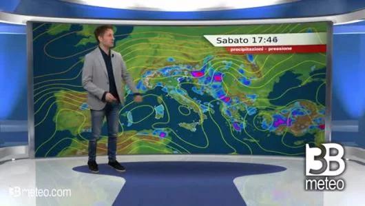 Nel corso del giorno incremento dell'instabilità su Toscana, Umbria, Lazio interno, Alpi e Prealpi, tutta la dorsale appenninica e
