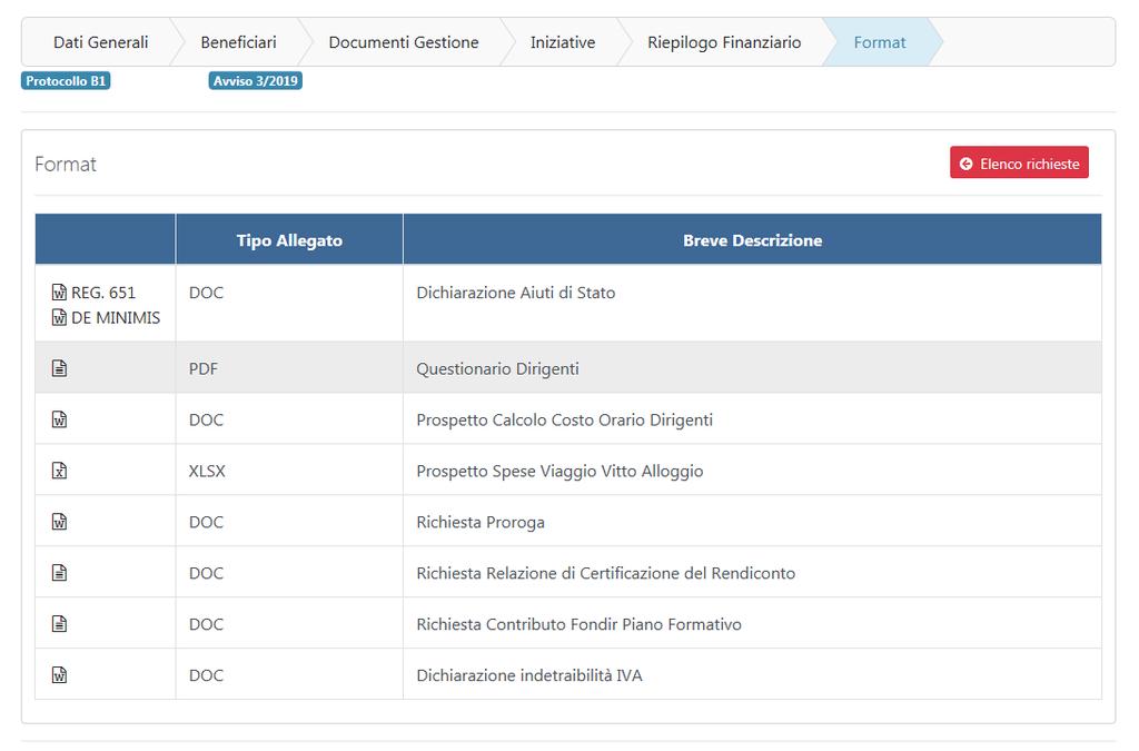 Accesso ai Documenti di Rendicontazione All interno dell area di monitoraggio è possibile