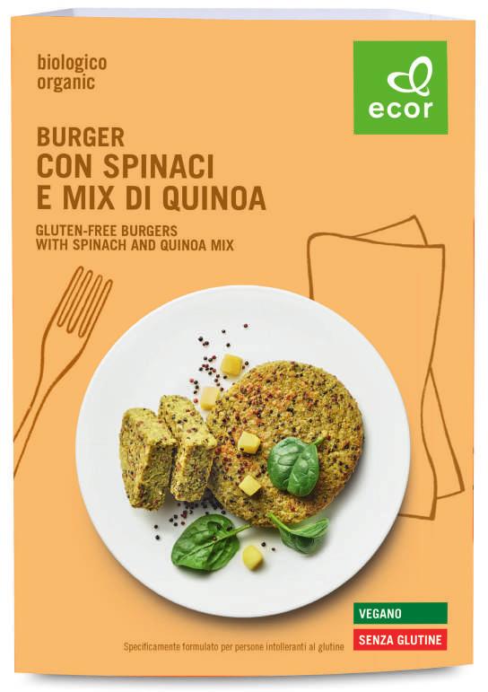 Burger con spinaci e mix di quinoa