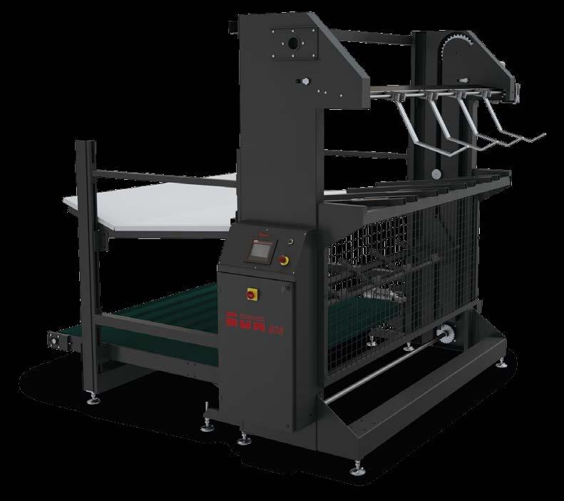 10 version is equipped with self-feeding system, IMA patented, with double platforms for loading and unloading with sequence up to 8 rolls piano superiore fisso
