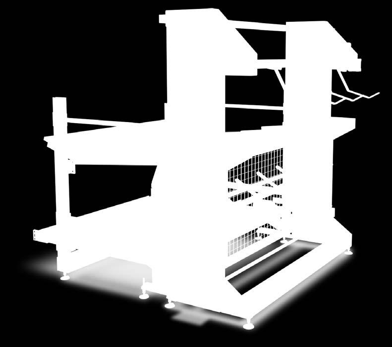 conveyor lower platform for roll loading Il piano inferiore di precarico delle pezze che, disposte già in sequenza di stesura saranno caricate automaticamente