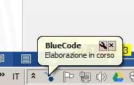 Appena viene dato il comando di stampa il documento viene inviato al software BlueCode, come indicato in Figura 14 - Elaborazione bluecode: Figura 14 -