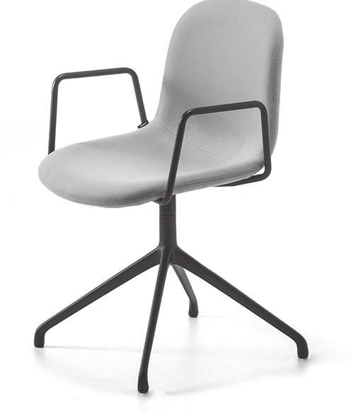 MNI FBRIC R-SP DESIGN: WELLINGLUDWIK 986 Descrizione: sedia con braccioli girevole con basamento a 4 razze in alluminio lucidato o verniciato e scocca in polipropilene imbottito 0,5 2,5,5 D 0,7 D D