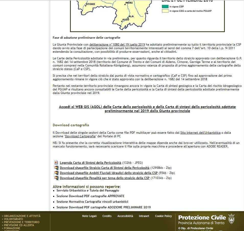 CONSULTAZIONE E ACCESSO AI DATI WebGIS AGOL delle