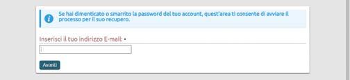 Recupero credenziali In caso di smarrimento delle proprie credenziali di accesso (pin e/o password ricevuti tramite apposito messaggio di posta elettronica), sarà sempre possibile reimpostarle