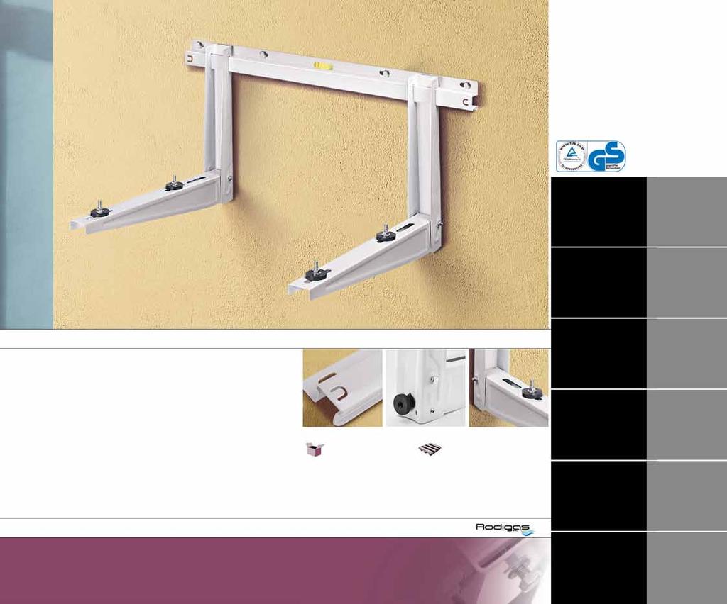 140 Kg SLIDING brackets con livella brevettata MS 252 700 MS 253 BREVETTATA / PATENTED RODIGAS - ASSEMBLATA / ASSEMBLED MS 254 700 lamiera in acciaio elettrozincato Snodo: vite M6x70 8.