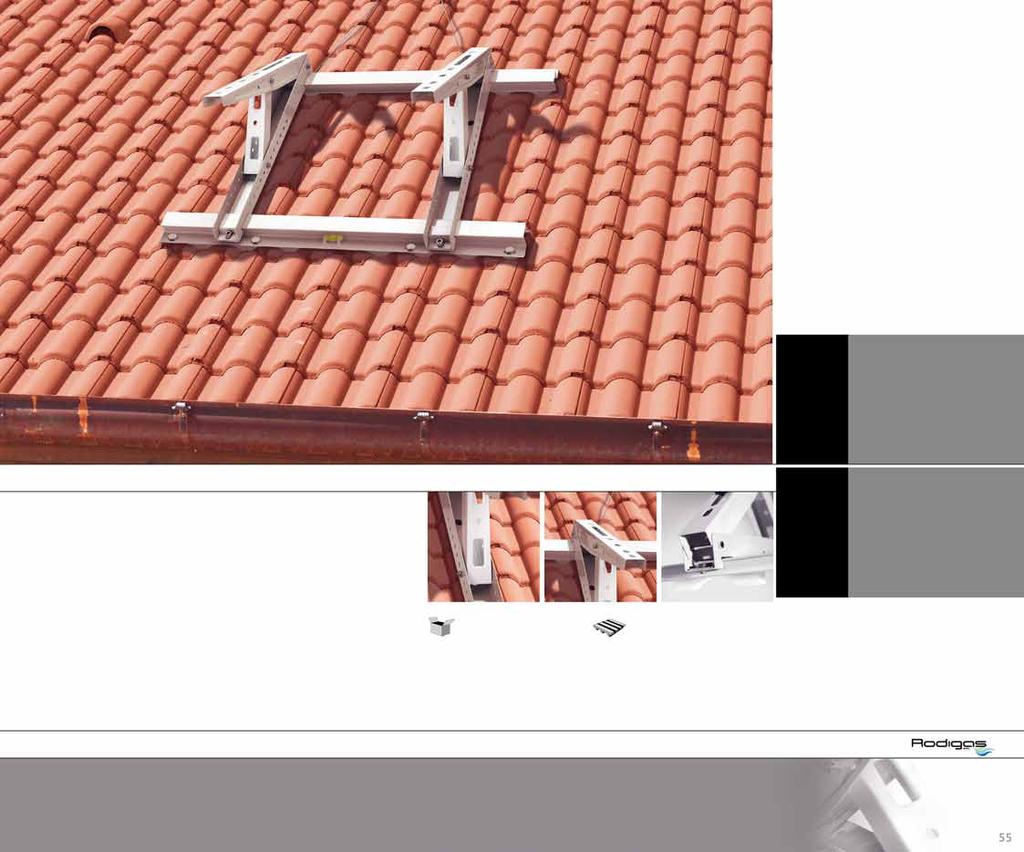 SERIE MT 630 mensola da tetto roof brackets MT 630 4 MT 6 acciaio elettrozincato verniciatura con resine epossidiche Inclinazione: Min 9 Max 45 electro-galvanised steel epoxy resins in polyester