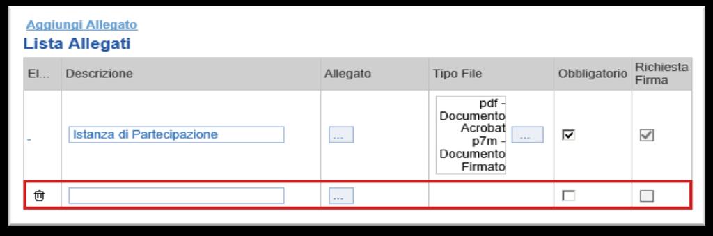 10 LINEE GUIDA PER OPERATORI - Il quadratino deselezionato indica che per il file indicato non è stata richiesta obbligatoriamente la firma digitale.