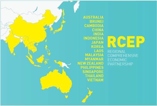 RCEP Il Partenariato Regionale Economico Comprensivo è un accodo di libero scambio tra a i paesi ASEAN e 6 stati con i quali gli stessi hanno già FTAs.