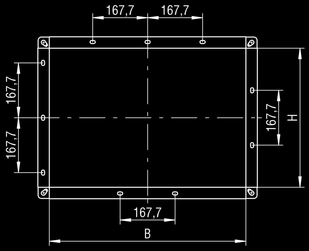 Serranda di sovrapressione ÜK-U Perforazione telaio Dati tecnici Perdita di carico e livello sonoro suddivisione con numero di fori dispari Foro oblungo ø9,5x16 suddivisione con numero di fori pari