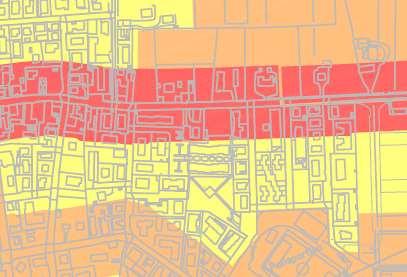 Nella parte inferiore della figura 7 si riporta lo stralcio con la variazione della classe acustica di progetto dell area interessata dalla variante urbanistica.