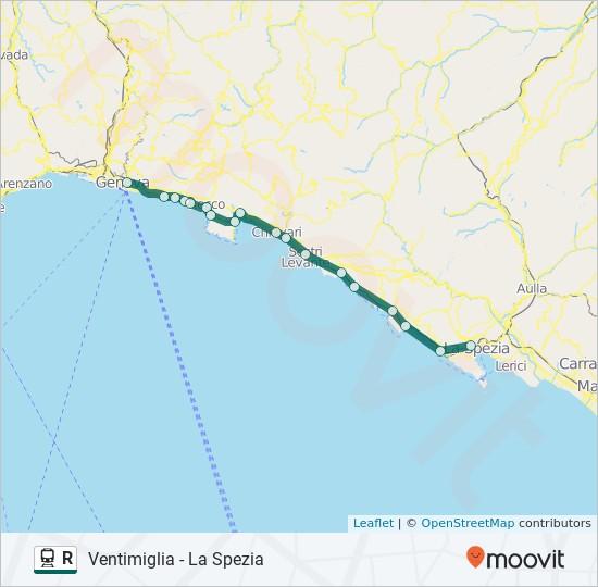 Direzione: Parma 18 fermate Genova Brignole 2 Piazza Giuseppe Verdi, Genova Genova Nervi 1 Piazza Antonio Sciolla, Genova Bogliasco 0 Via Aurelia, Bogliasco Pieve Ligure Sori Via Capo Pino, Sori