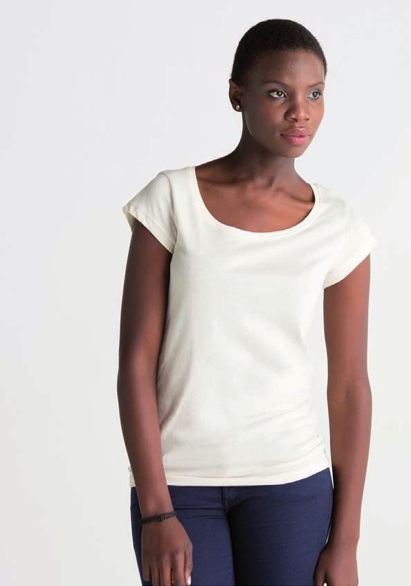 28 MAM114 Women s U Neck Organic T T-shirt 100% cotone single jersey certificato GOTS. Taglio femminile extralungo, cuciture laterali.