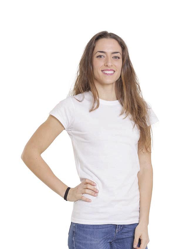 22 BSW150 Classic t-shirt T-shirt manica corta, 100% cotone ring spun, girocollo in costina, taglio femminile leggermente sagomato con cuciture laterali.