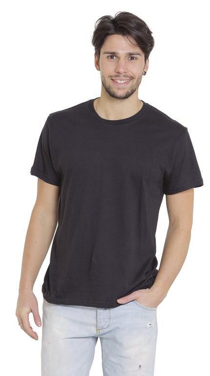 24 BS1 Basic Essential t-shirt T-shirt manica corta, 100% cotone ring spun, girocollo in costina, dorso tubolare.