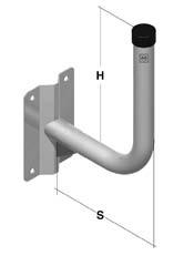 40 x 2 S = 500 x H = 330 piastra attacco a muro 200 x 130 x sp.