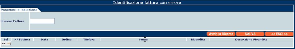 Identificazione della fattura errata Attraverso la transazione di Id.