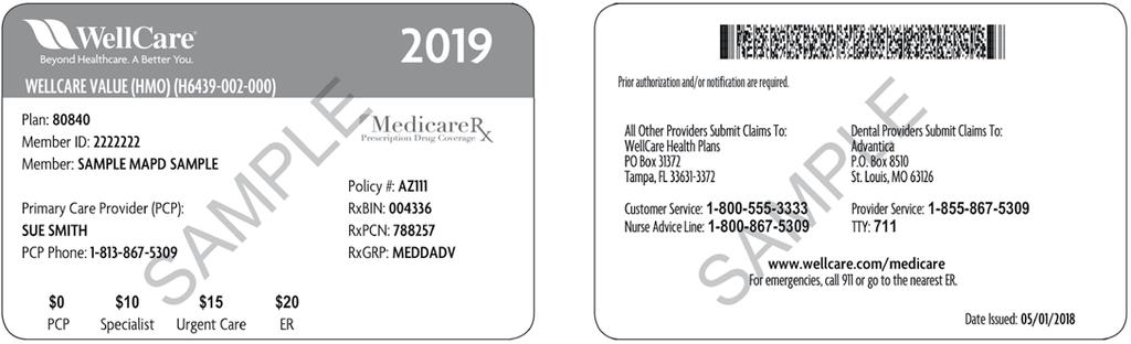 Evidencia de Cobertura 2019 para WellCare Today s Options Classic (HMO) 12 Capítulo 1: Comenzar como miembro SECCIÓN 3 Sección 3.1 Qué otros materiales recibirá de nosotros?