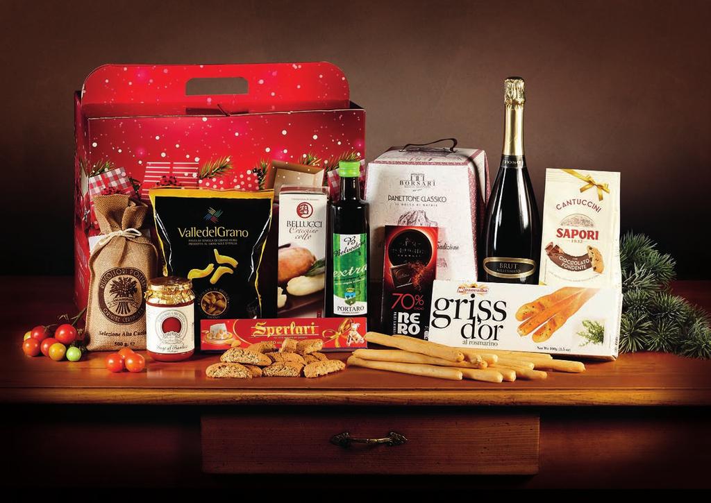 7 CONFEZIONE N.7 Valigetta litografata Borsari panettone veneto rustico astuccio gr.750 Spumante Brut Millesimato Toso Metodo Charmat cl.75 Olio Extravergine d Oliva Belvedere ml.