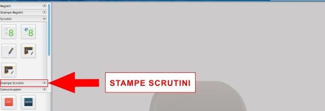 Dal menù a sinistra selezionare la scheda Stampe Scrutini.