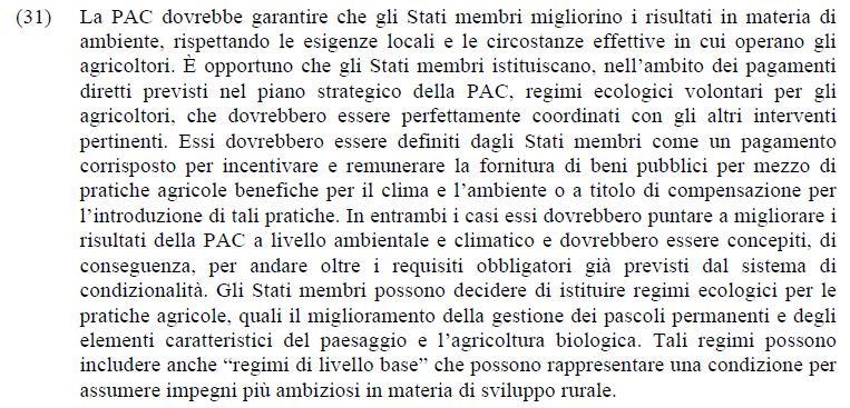 4. PAGAMENTO ECOLOGICO I PILASTRO Un pagamento sul I pilastro con impegni «generali» per uso sostenibile PF? Un modo per estendere a «tutti» un controllo?